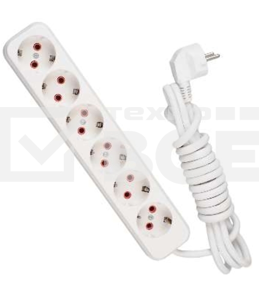 Удлинитель 6х3м с заземл. 16А IP20 Lezard 720-0603-601