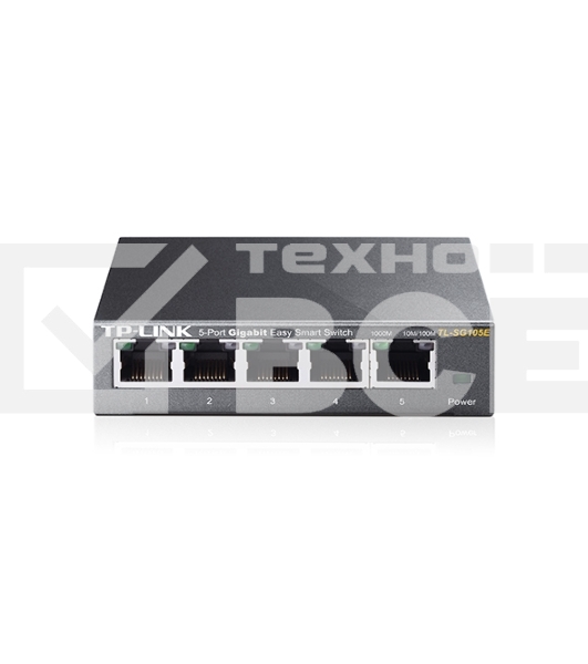Сетевой коммутатор TP-Link SMB TL-SG105E 5-Port Gigabit Desktop Easy Smart Switch, 5 10/100/1000Mbps RJ45 ports, MTU/Port/Tag-based VLAN, QoS, IGMP Snooping