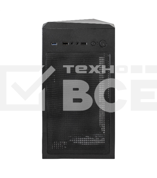 Компьютерный корпус Miditower ExeGate EVO-8225-NPX500 (ATX, БП 500NPX с вент. 12см, 2*USB+1*USB3.0, черный, 2 вент. с RGB подсветкой и полоса на передней панели, боковая панель - закаленное стекло)