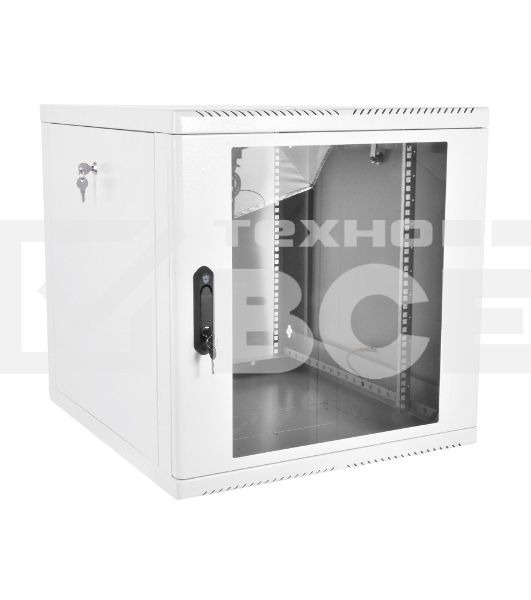 Шкаф настенный ЦМО ШРН-М-9.650 9U 600x650мм пер.дв.стекл съемные бок.пан. 50кг серый