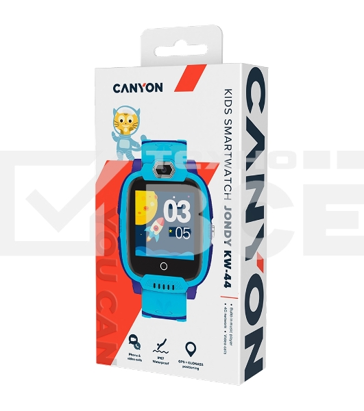 Смарт-часы CANYON Jondy KW-44, 1.44''IPS 240*240, ASR3603S, Nano SIM, 192+128MB+512MB TF Card синий