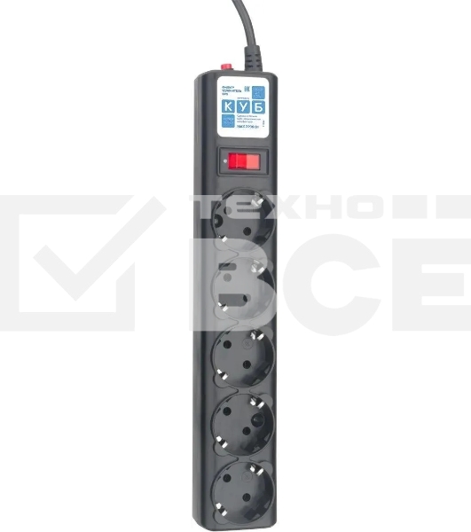 Сетевой фильтр PowerCube, PC 3м, 5р, черный граф. 10А, UPS(C14), SPG5-B3