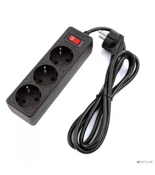 Сетевой фильтр 5bites GARDA SP3B-518 3S, 3x0.75 мм2, 1.8 м, черный