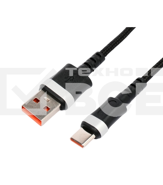 Кабель USB2.0 Cablexpert CCP-USB2-AMCM-66W-1.8M, AM/Type-C, 6A, 66Вт, QC3.0, оплетка, медь, 1.8м, черный, пакет