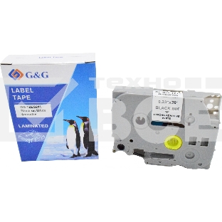 Картридж ленточный G&G GG-TZES211 черный на белом 6x8 для Brother 1010/1280/1280VP/2700VP