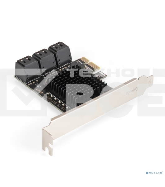 Контроллер ExeGate EXE-516v2 (PCI-E x1 v2.0, SATA3 6Gb/s, 6 int, ASMedia Chipset ASM1166)