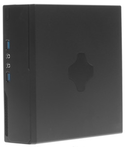 Компьютерный корпус FoxLine FL-105-AD120-DC-INF (FL-105-AD120-DC-INF) FL-105-AD120-DC-INF mITX case (2L), 2хUSB 2.0+2хUSB 3.0, 1хcombo audio, 40мм FAN, VESA, w/DC-ATX converter, w/120W pwr adapter, w/pwr