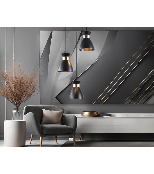 Светильник Ambrella light TR8470/3 BK/FGD черный/золото E27/3 max 60W D340*1000