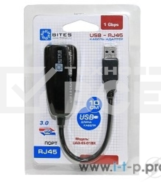 Адаптеры USB Ethernet 5bites Кабель-адаптер 5bites UA3-45-01BK USB3.0 -> RJ45 10/100/1000 Мбит/с, 10см
