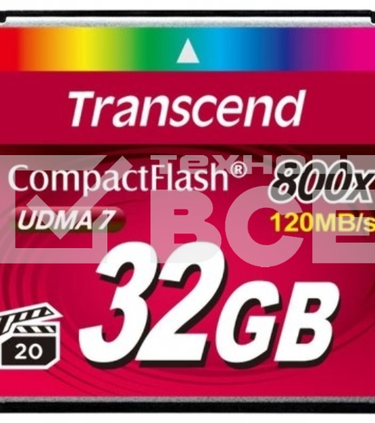 Флеш карта CF 32Gb Transcend, 800X