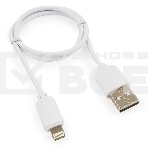 Кабель USB Гарнизон GCC-USB2-AP2-0.5M-W AM/Lightning, для iPhone5/6/7, IPod, IPad, 0.5м, белый, пакет, фото3