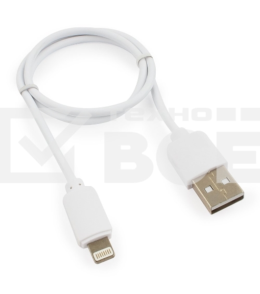 Кабель USB Гарнизон GCC-USB2-AP2-0.5M-W AM/Lightning, для iPhone5/6/7, IPod, IPad, 0.5м, белый, пакет