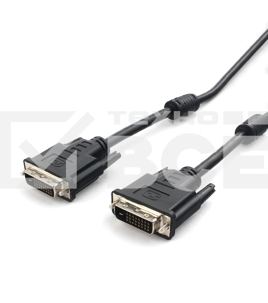Кабель DVI-D dual link Cablexpert CC-DVI2L-BK-6, 25M/25M, 1.8м, CCS, черный, экран, феррит.кольца, пакет
