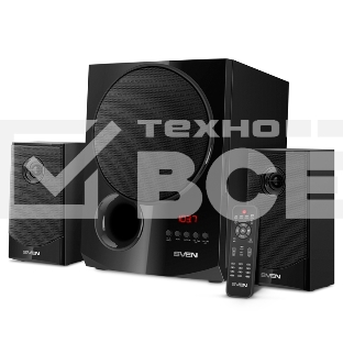 Акустическая система 2.1 SVEN MS-2080 / 70 Watt / ~220V 50Hz / FM-тюнер, USB/ SD, дисплей / BLUETOOTH / ПДУ / Black