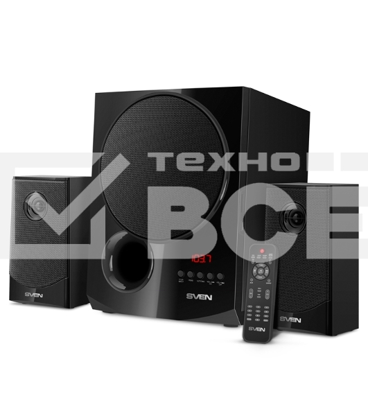 Акустическая система 2.1 SVEN MS-2080 / 70 Watt / ~220V 50Hz / FM-тюнер, USB/ SD, дисплей / BLUETOOTH / ПДУ / Black