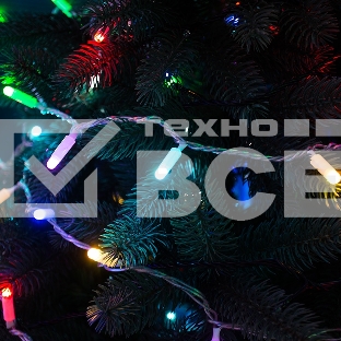 Гирлянда Нить 10м, 100 LED, цвет: RGB. свечение с динамикой  (при использовании контроллера), 230 В