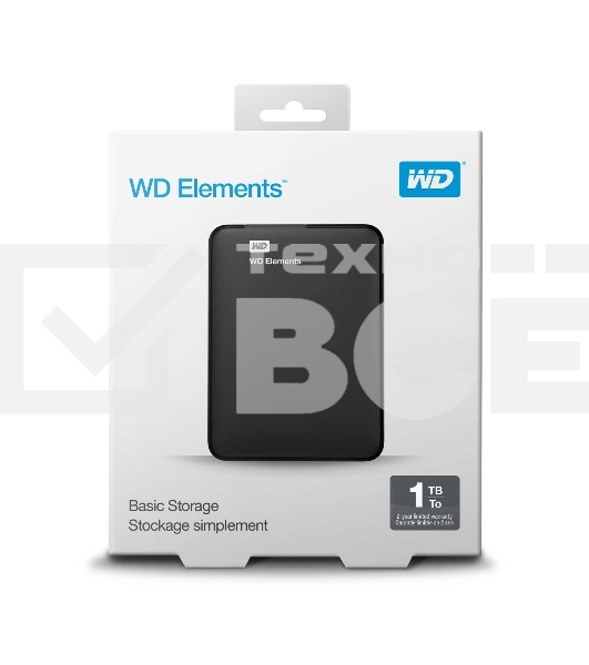 Внешний жесткий диск HDD WD 1Tb Original USB 3.0 WDBUZG0010BBK-WESN Elements Portable 2.5