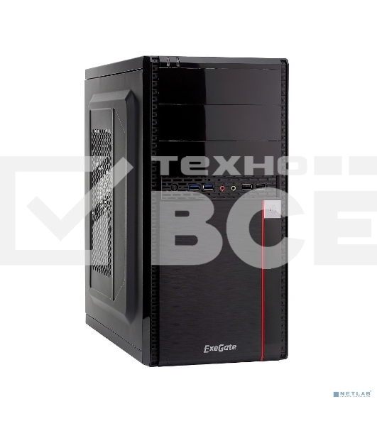Компьютерный корпус Exegate EX277436RUS Minitower MA-371X Black, mATX <UN450, 120mm> 2*USB+2*USB3.0, Audio