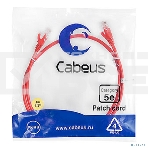 Шнур комм. Cabeus, кат. 5е, неэкр., U/UTP, RJ45/RJ45, PVC, AWG24, 1м, красный, фото 1