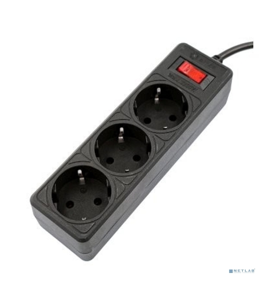 Сетевой фильтр 5bites GARDA SP3B-518 3S, 3x0.75 мм2, 1.8 м, черный