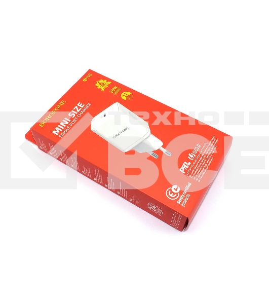 Блок питания (сетевой адаптер) BOROFONE BN6 Field 1xUSB-C PD20W 3A, белый
