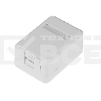 Корпус настенной розетки Rexant под 1 модуль Keystone Jack белый, фото 1