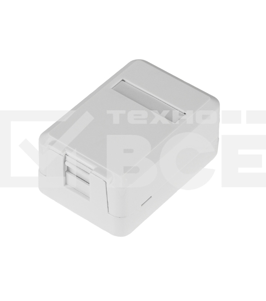 Корпус настенной розетки Rexant под 1 модуль Keystone Jack белый