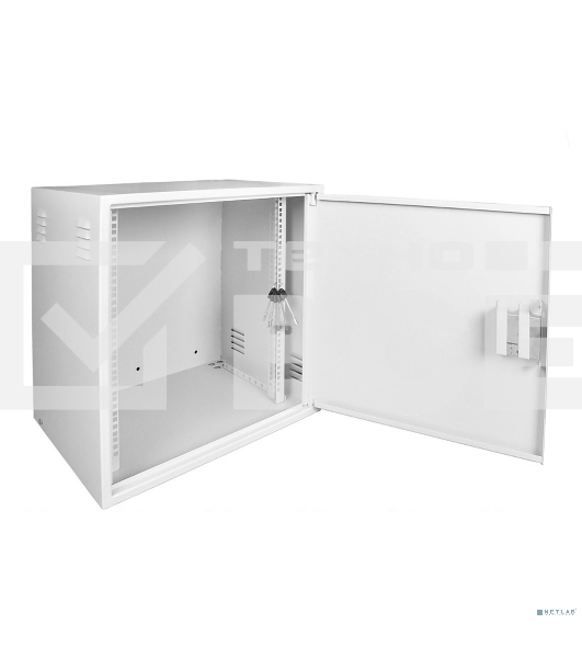 Шкаф настенный антивандальный распашной NTSS WAR 10U 600*500 мм, 2 профиля 19, сварной, серый RAL 7035 NTSS-WAR10U6050