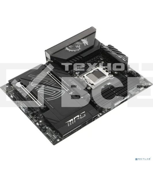 Материнская плата MSI MPG X870E CARBON WIFI, AM5, AMD X870E, 4xDDR5, 4xSATA, 4xM.2, 1xPCIe 5.0 x16, 1xPCIe 5.0 x4, 1xPCIe 4.0 x4, 1xHDMI, 2xUSB-C, 2x1Gb LAN, 9xUSB 3.2 Gen 2, 2xUSB4, 2x3.5 мм, 7.1, ATX