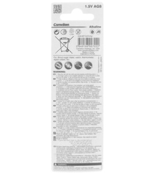 Батарейка для часов Camelion G 8 BL-10 Mercury Free (0%Hg), 391A/LR1120/191) 1.5 В