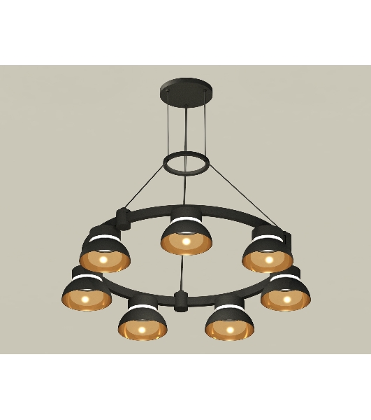 Светильник Ambrella light XR92051402/7 SBK/PYG/CL черный песок/золото желтое полированное/прозрачный GX53 (A9205,C9238,N8145)