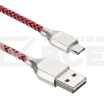 Кабель USB ACD-Titan MicroUSB ~ USB-A Нейлон, 1м, красно-черный (ACD-U927-M1R), фото3
