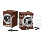 Колонки GENIUS SP-HF280 wooden USB {Проводной пульт регулировки громкости для легкого управления}, фото 1