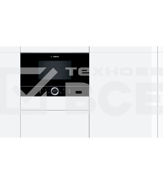 Микроволновая печь встраиваемая Bosch BFL634GB1 чёрный, 21 л, 900 Вт, переключатели - поворотный механизм/сенсор