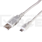 Кабель USB (шт. micro USB - шт. USB A) 3 метра, серый Rexant, фото 1