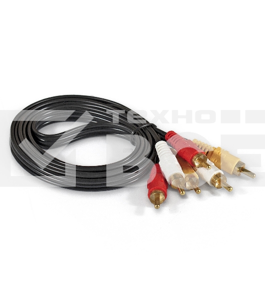 Кабель аудио Exegate EX284947RUS EX-CCV-539-1.5 (3xRCA M/3xRCA M, 1,5м)