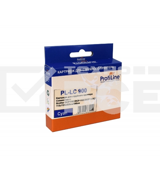 Картридж струйный PL-LC900C для принтеров Brother DCP110C/DCP-115C/DCP-120C/115c/120c820cw/640cw Cyan водн ProfiLine