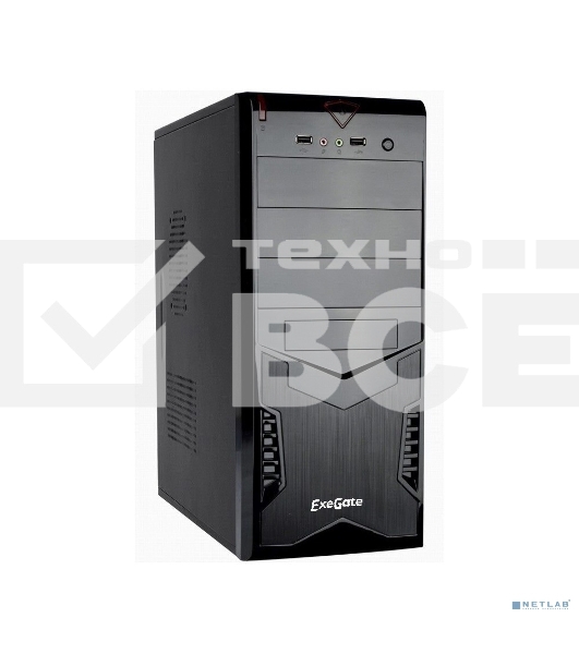 Компьютерный корпус Miditower Exegate CP-601 Black, ATX, <CP500W, 80mm>, 2*USB, Audio