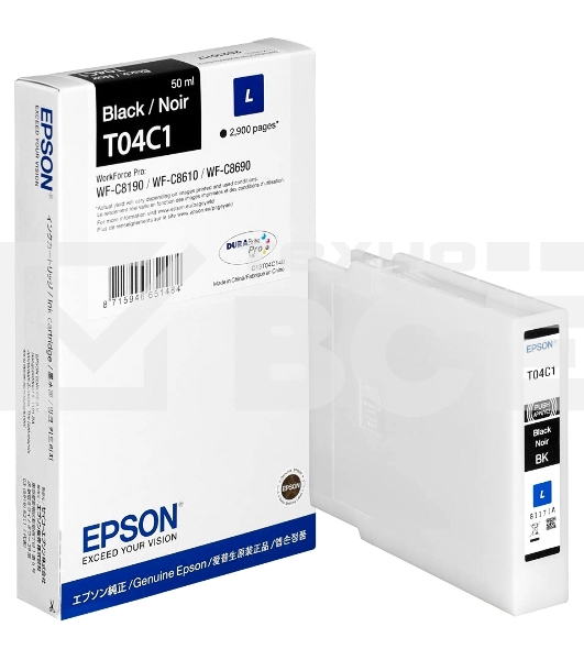 Картридж струйный EPSON T04C (C13T04C140) черный (2900 стр.) для WF-C8190DW/WF-C8690DWF