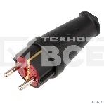 Вилка Rexant влагозащищенная прямая COMPACT, с/з, 16А, IP44 каучук, черная, фото3