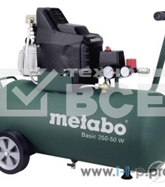 Компрессоры Metabo 250-50 W 601534000 Компрессор масл.1.5кВт,50л, вес 32.5 кг