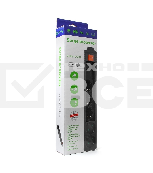 Сетевой фильтр Energenie Сетевой фильтр SPG5-C-15 4.5m 16А. черный. 