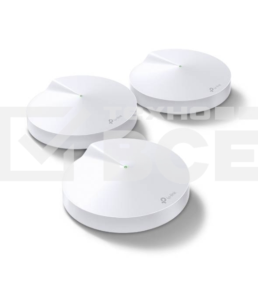 Маршрутизатор TP-Link TP-Link DECO M5(3-PACK) AC1300 Домашняя Wi-Fi система, чипсет Qualcomm, два диапазона (Dual-Band), поддержка стандартов 802.11ac/a/b/g/n, 717 МГц четырехъядерный процессор, Bluetooth 4.2, 2 гигабитных порта Ethernet, 1 порт USB Type-