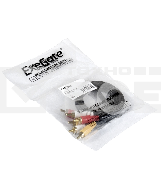 Кабель аудио Exegate EX284947RUS EX-CCV-539-1.5 (3xRCA M/3xRCA M, 1,5м)