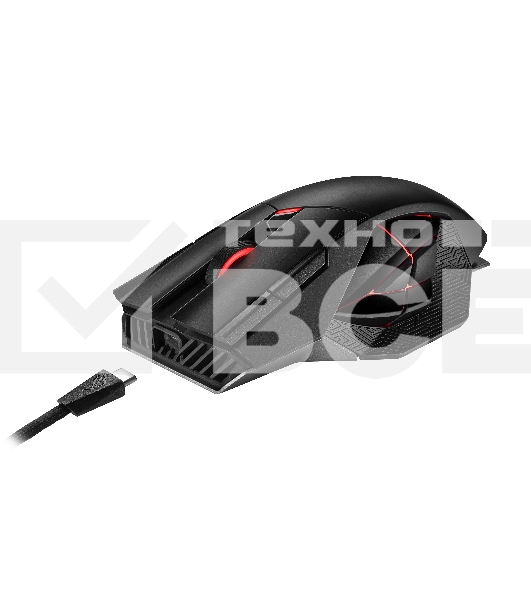 Мышь беспроводная/проводная ASUS ROG Spatha X черный, 19000 dpi, радиоканал, USB, кнопки - 12