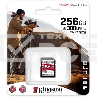 Флеш карта SDXC 256Gb Class10 Kingston SDR2/256Gb Canvas React Plus w/o adapter