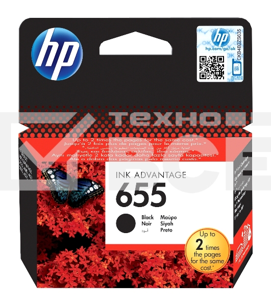 Картридж струйный HP 655 CZ109AE черный для HP DJ IA 3525/4615/4625/5525/6525 (550стр.)