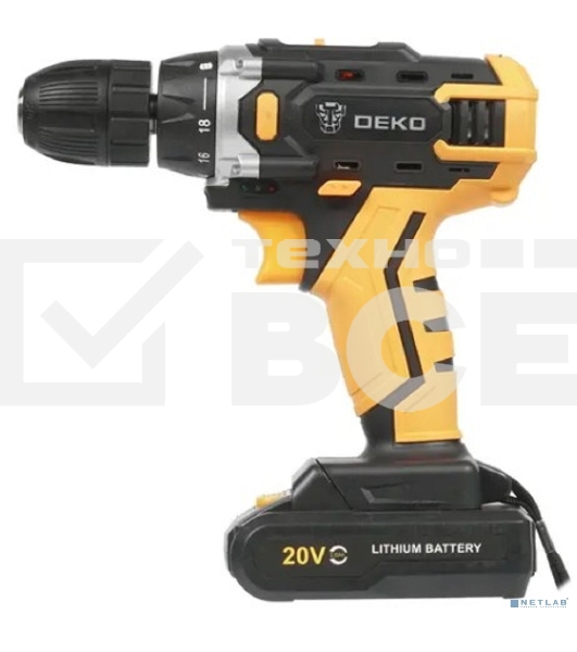 Дрель-шуруповерт Deko DKCD20FU-Li 063-4093, Аккумуляторная, 20 В, Кейс