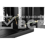 Шкаф коммутационный ЦМО (ШРН-6.350-9005) настенный 6U 600x350мм пер.дв.стекл 200кг черный 300мм 180град., фото 1