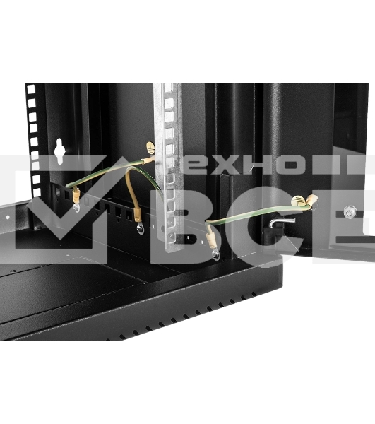 Шкаф коммутационный ЦМО (ШРН-6.350-9005) настенный 6U 600x350мм пер.дв.стекл 200кг черный 300мм 180град.